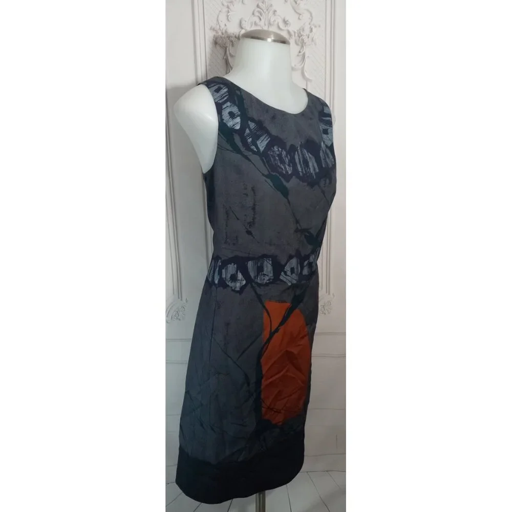 ❌ SOLD ❌ Piazza Sempione Italy Navy Midi Shift Dress Pockets Lined - Picture 3 of 7